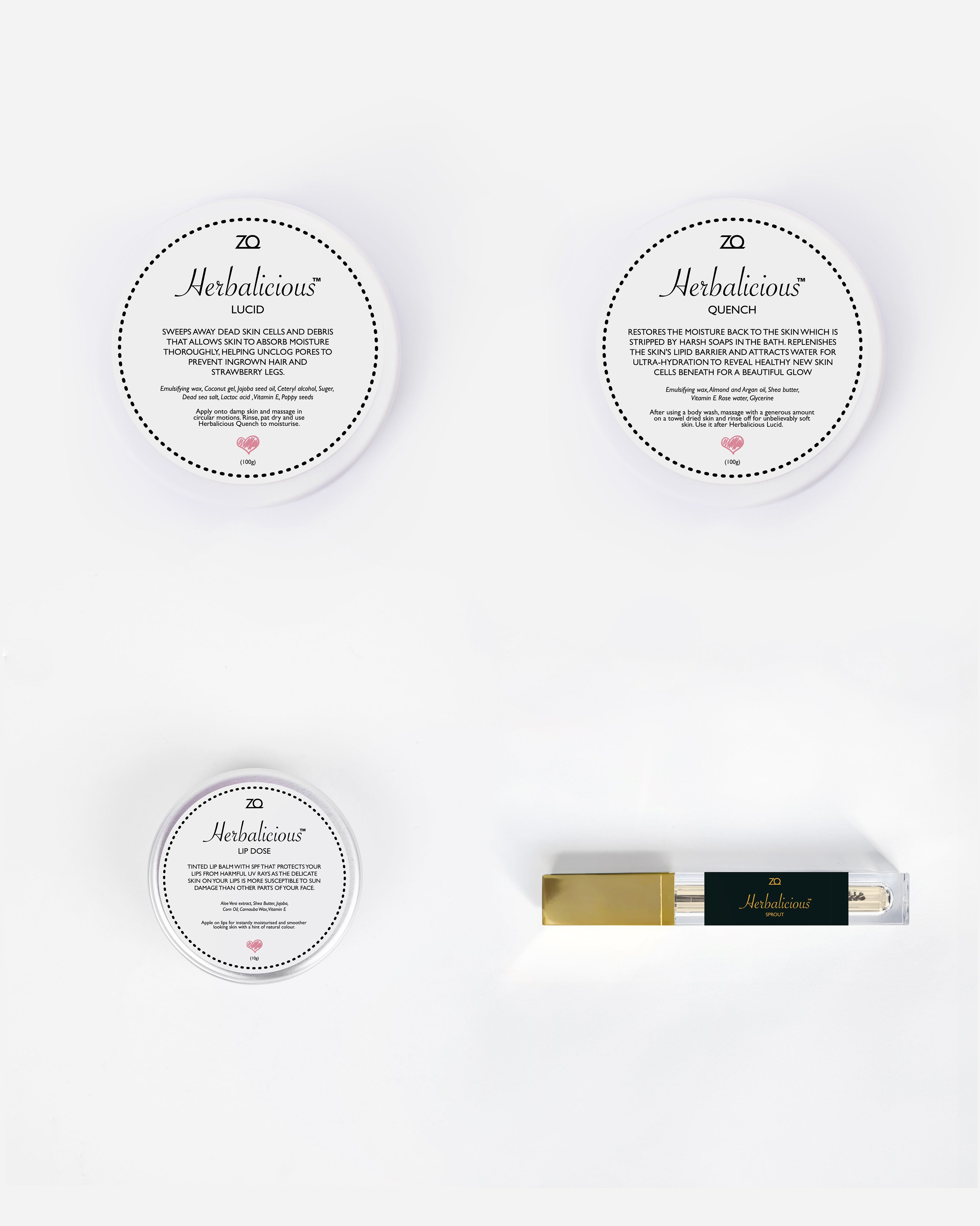 Herbalicious Bundle (Lucid + Quench + Lip Dose + Sprout)