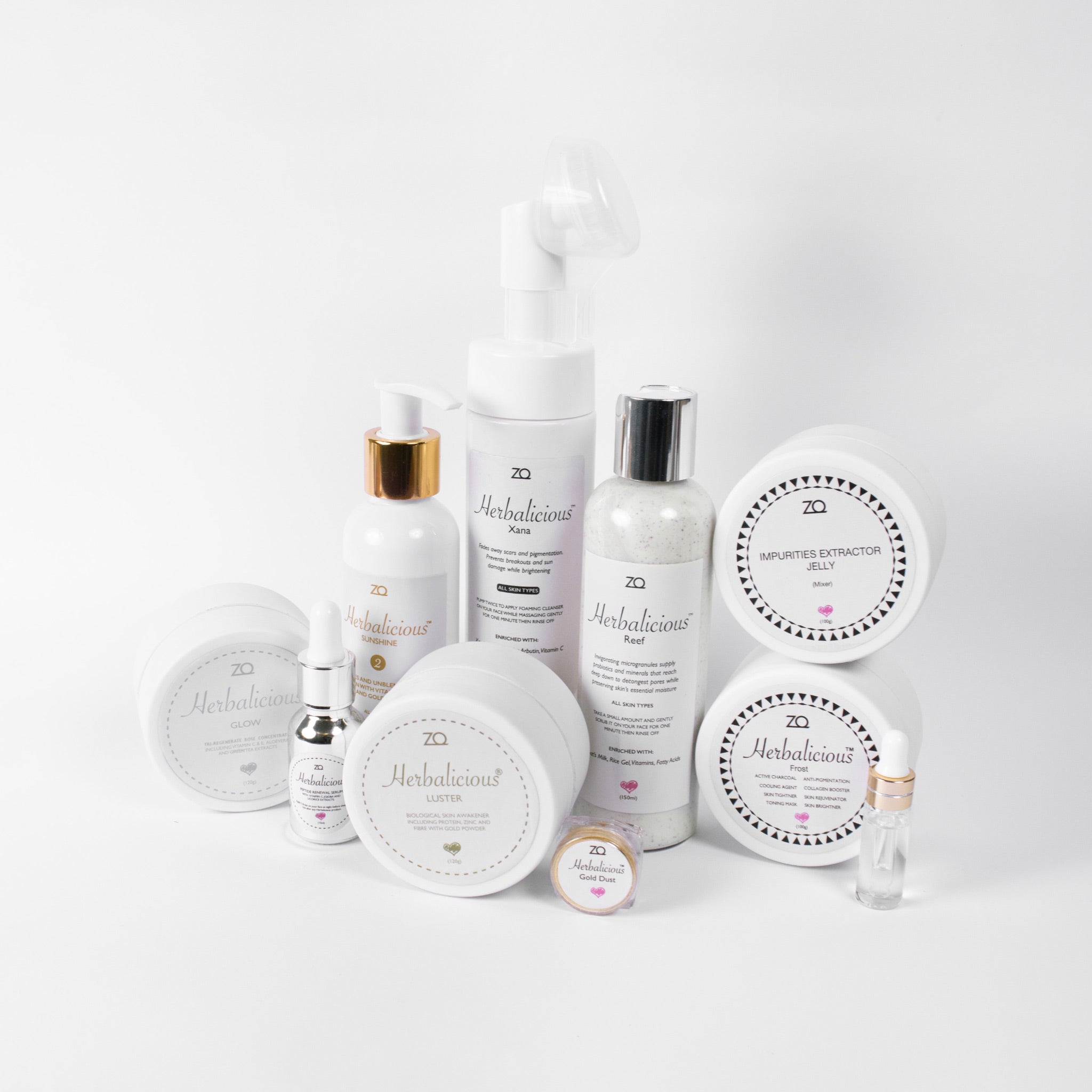 Herbalicious Weekly Facial (Xana + Reef + Sunshine 2 + Serum + Luster + Glow + Frost + Jelly) Bundle