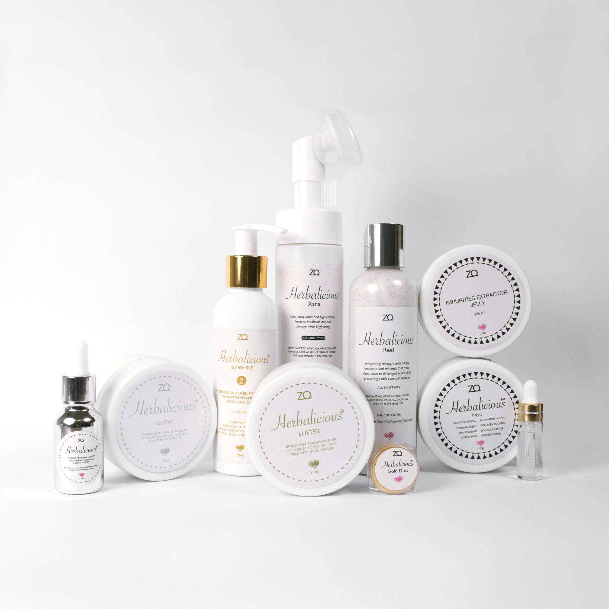 Herbalicious Weekly Facial (Xana + Reef + Sunshine 2 + Serum + Luster + Glow + Frost + Jelly) Bundle